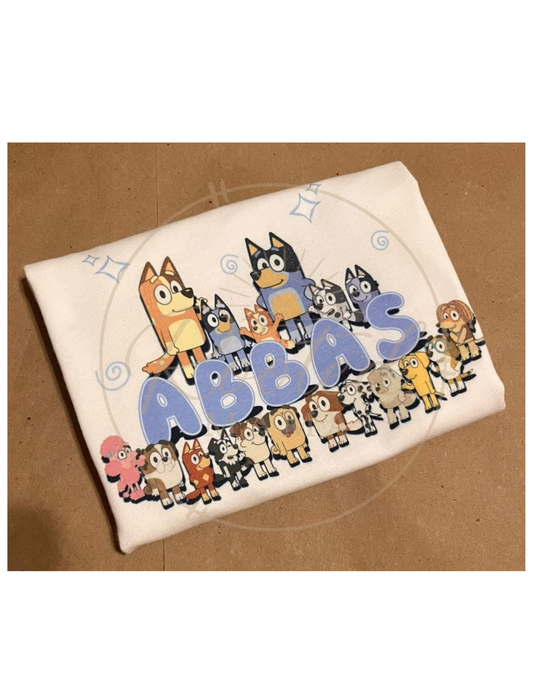 Bluey Custom Name Youth Long Sleeve